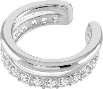 Lucy Quartermaine Melody Double Ear Cuff with White Topaz in Sterling Silver at Nordstrom