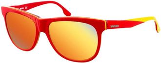 Diesel Rode Acetaat Frame Zonnebril met Gele Contouren - Heren - Zonnebrillen - Oranje - ONE Size - Accessoires