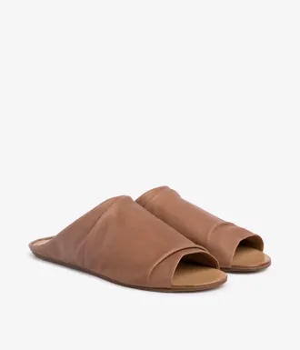 Pedro Garcia Slide flat sandal in brown leather| Perfecta| Spring Summer 26