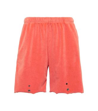 Les Tien Snap Front velour shorts