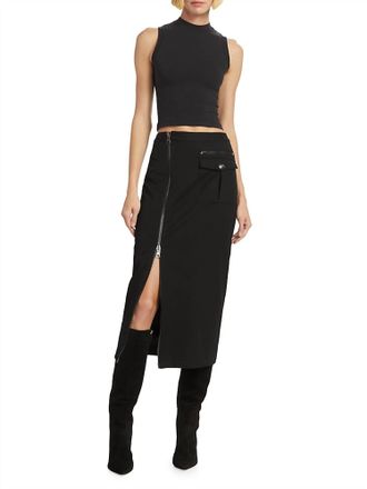 L'agence Maverick Cargo Pencil Skirt In Black