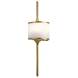 Netlighting Mona 2 Light Bathroom Wall Light Brass IP44 G9 in Yellow