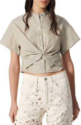 Rag & Bone Gretchen Stripe Poplin Shirt in Beige Stripe at Nordstrom Rack, Size 6
