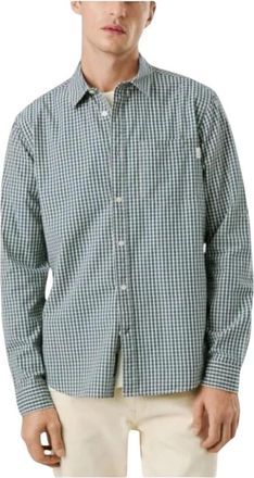 Pepe Jeans London Tartan Check Overhemd Colton - Heren - Casual Overhemden - Blauw - S - Overhemden