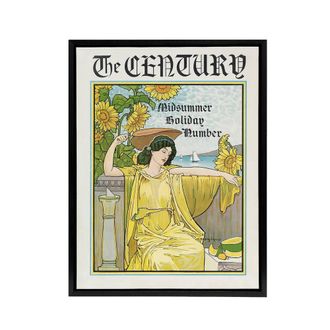 Artery8 Louis Rhead The Century Midsummer Holiday Cover Framed Canvas Art in Yellow | Size: W24 x H32