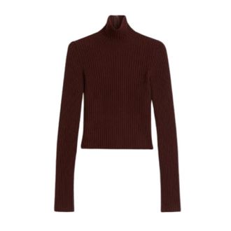 Max Mara Turtlenecks, female, Red, M, Wool and Cashmere Ribbed Turtleneck