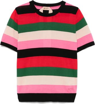 N&deg;21 T-shirt a righe - Nero