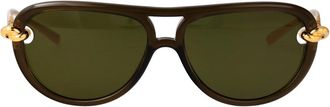 Bottega Veneta Bv 1418S Zonnebril - unisex - Zonnebrillen - Groen - 58 MM - Accessoires