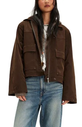 Free People We The Free Blair Faux Suede Jacket in Chocolate Torte at Nordstrom, Size X-Large