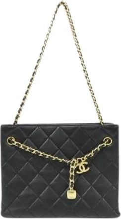 Chanel Pre-owned Lamsleren Schoudertas - Dames - Vintage Schoudertas - Zwart - ONE Size - Leer - Vintage