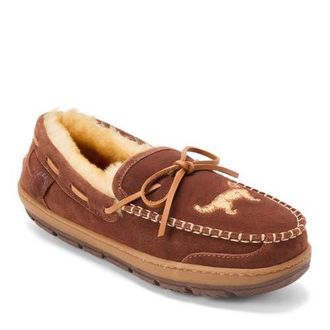 Dearfoams Fireside Forster Genuine Shearling Moccasin in Potting Soil at Nordstrom, Size 12