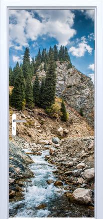 OEM Adhesivo De Tela Para Puerta Con Dise&ntilde;o De Arroyo De Monta&ntilde;a 901pd