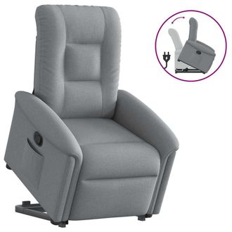vidaXL Poltrona Alzapersona Reclinabile Grigio Chiaro In Tessuto - Vidaxl