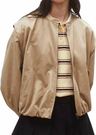 Suncoo Evan Zipped Short Jacket In Beige