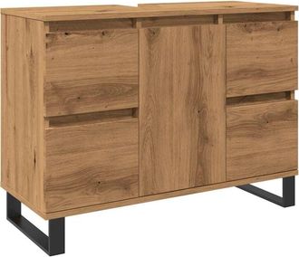 vidaXL Mueble De Lavabo Madera De Ingenier&iacute;a Roble Artisan 80x33x60 Cm Vidaxl