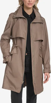 Cole Haan Womens Packable Trench Coat - Beige Size Medium