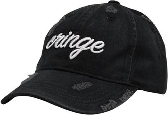 GCDS Cringe Geborduurde Baseballpet - Dames - Petten - Zwart - ONE Size - Katoen - Accessoires