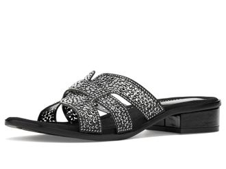 David Tate Cristal HSS26-175 Sandals Womens Black Open Toe Slip On ZOGG3842