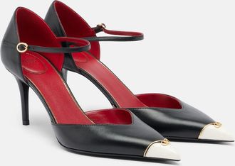 Valentino Garavani DOrsay Heartip leather pumps
