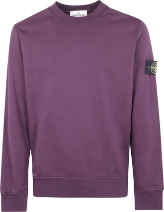 Stone Island Organic Cotton Fleece Garment Dyed Sweatshirt