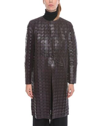 Bottega Veneta Leather Satine Coat