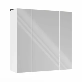 Topeshop Mobiletto Da Bagno 3l, Sospeso, Con 3 Specchi, Da Posizionare Sopra Il Lavabo, 3 Ante, Bianco