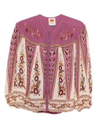 Farm Rio floral embroidered shirt - Viola