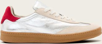 AllSaints Leather Thelma Metallic Leather Low Top Trainers, Size: UK 4/ US 7/ EU 37