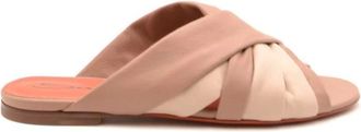 Santoni Stijlvolle Platte Sandalen - Dames - Schoenen - Bruin - Maat: 36 EU Leer