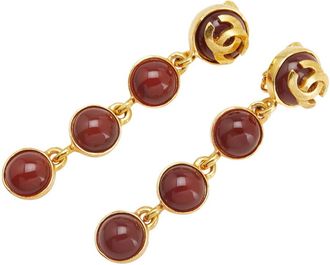 Chanel gold Wine gold Plating Clip Earrings (Pre-Owned)