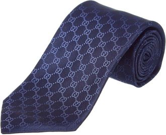 Gucci Navy Signature Silk Tie