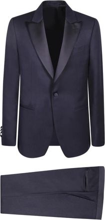 Lardini Single-breasted pak - Heren - Business pakken - Blauw - S - Satijn - Kostuums