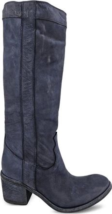 Madison.Maison 57 mm leren laarzen met gewassen effect - Blauw