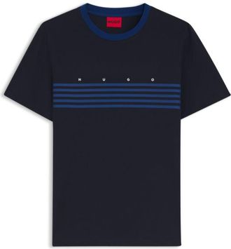 HUGO BOSS Cotton T-shirt with printed stripes