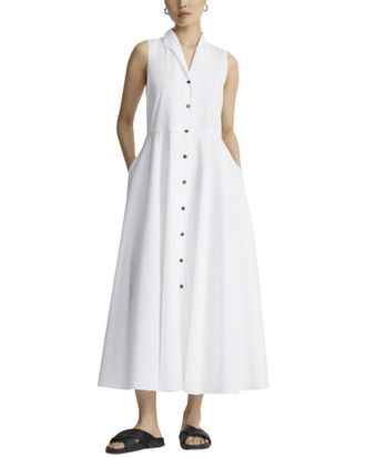 Lafayette 148 New York Sleeveless Gathered Waist Shirtdress