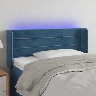 vidaXL Cabecero Con Led De Terciopelo Azul Oscuro 83x16x78/88 Cm Vidaxl