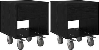 vidaXL Mesita De Noche 2 Uds. Roble Negro 40,5 X 40 X 48 Cm Vidaxl