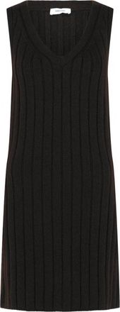 Ferragamo Womens Ribbed Knit Dress In Medium Brown