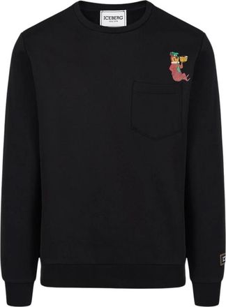 Iceberg Yogi-print Sweatshirt - Heren - Sweatshirts - Zwart - L - Katoen - Hoodies & sweatvesten