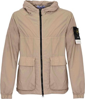 Stone Island Parka In Desert Frosted Nylon