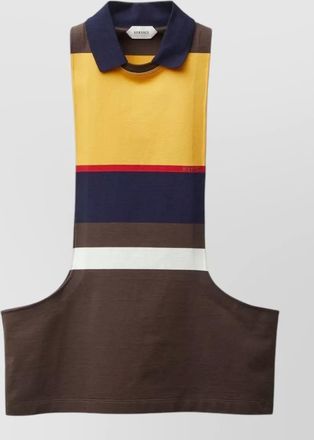 Versace color block nylon silk sleeveless top