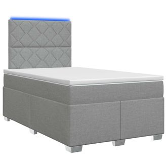 vidaXL Letto Box Spring Con Materasso Grigio Chiaro 120 X 190 Cm Vidaxl