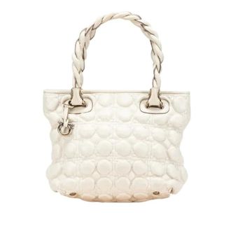 Ferragamo Pre-owned Handbags, female, White, Size: ONE SIZE Pre-owned Leather Handbag