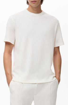 Mango Fine Knit T-Shirt in Off White at Nordstrom, Size Small