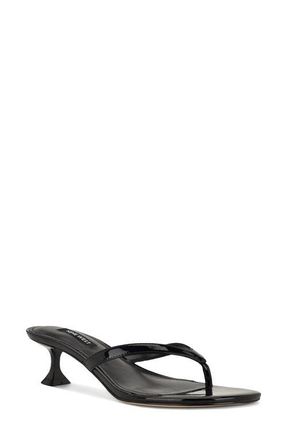 Nine West Cruise Kitten Heel Flip Flop in Black at Nordstrom, Size 6.5
