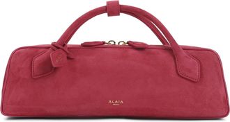Alaia Framboise Goat Leather Teckel Suede Clutch Shoulder Bag-Donna
