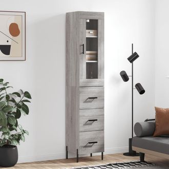Berkfield Home Highboard Grey Sonoma 34.5x34x180 cm Engineered Wood