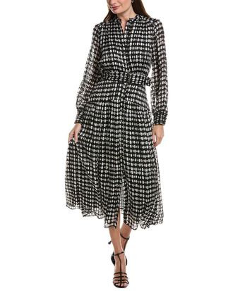 Elie Tahari The Rue Silk-Blend Midi Dress