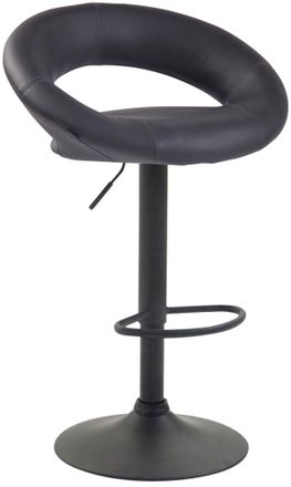 Clp Taburete Olinda Tapizado En Simil Cuero Gris Negro