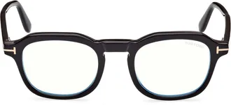 Tom Ford 49mm Blue Light Blocking Glasses in Shiny Black at Nordstrom